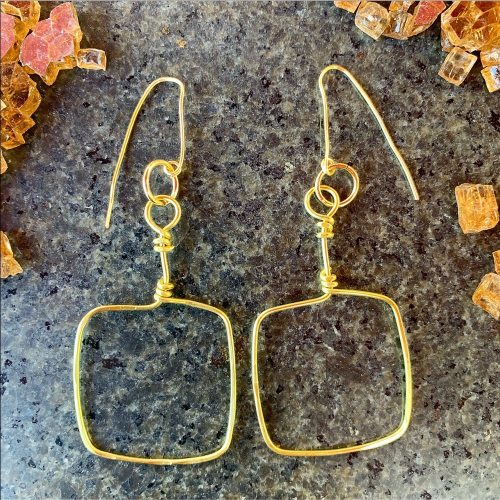 Hammered Square Earrings